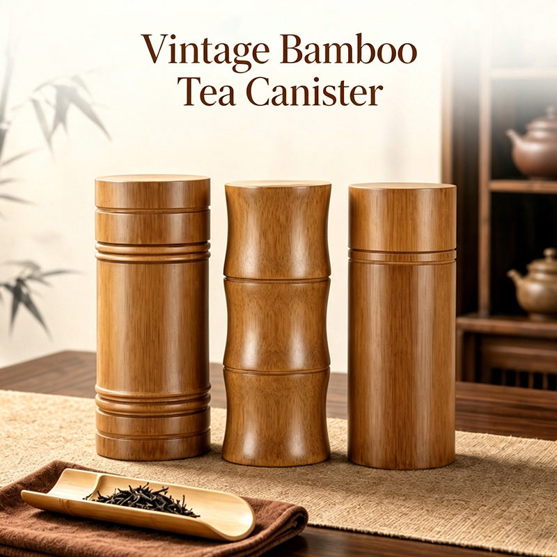 Food Storage With Dividers - 빈티지 대나무 차 용기 휴대용 식품