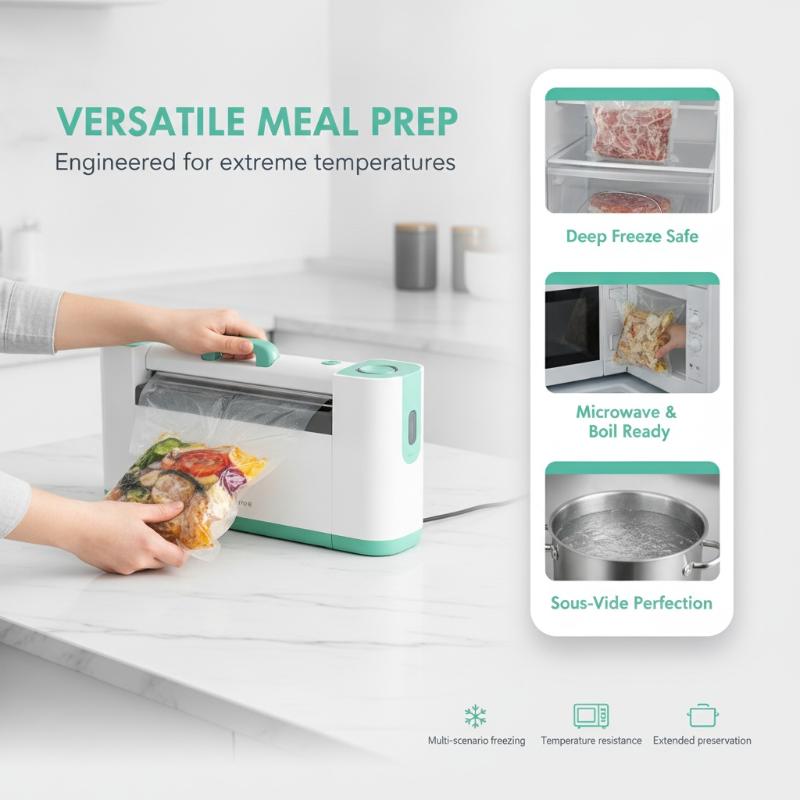 Food Storage Bag - 100개입, BPA 무첨가, 진공 포장용 식품
