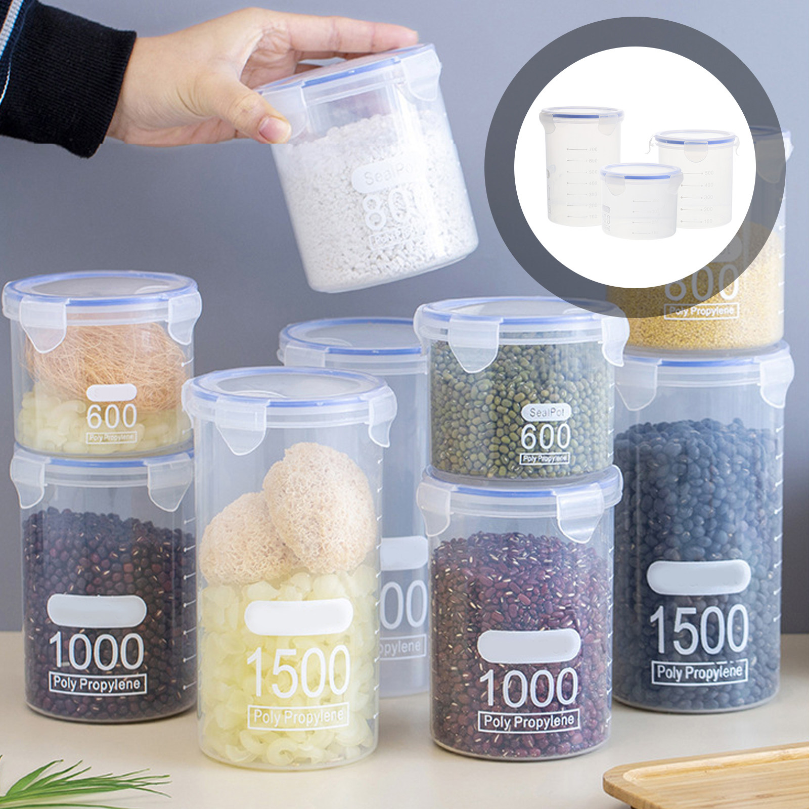 밀폐형 식품 보관 용기 6개 세트, 투명 플라스틱 재질 - Food Storage Containers 리뷰 및 가격