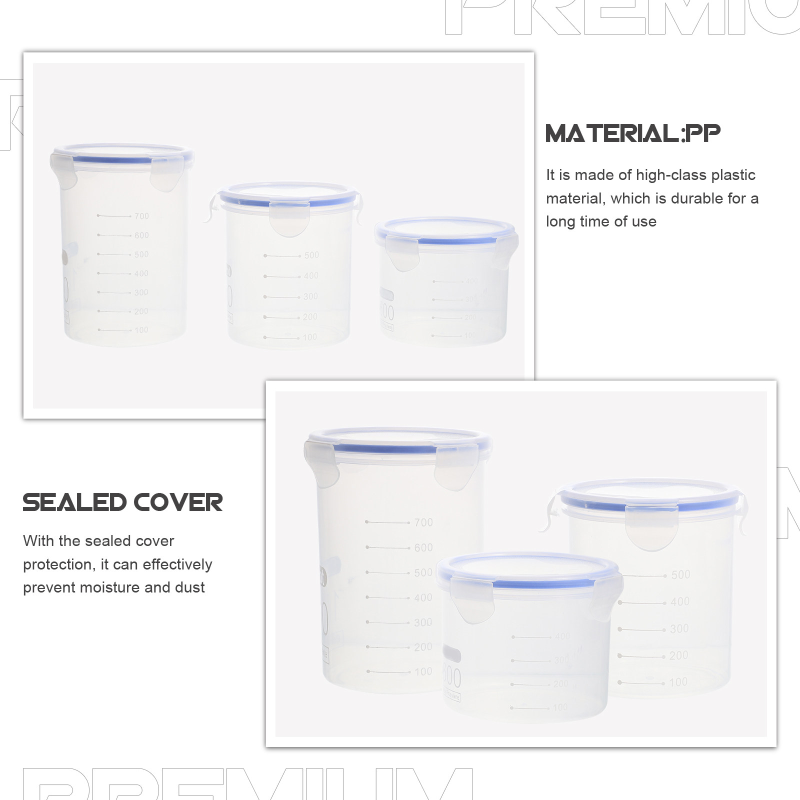 밀폐형 식품 보관 용기 6개 세트, 투명 플라스틱 재질 - Food Storage Containers 리뷰 및 가격