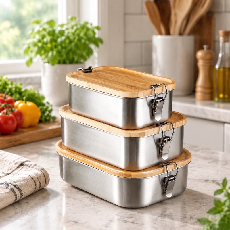 튼튼한 304 스테인리스 스틸 소재의 도시락통, 대나무 - Food Storage Meals 리뷰 및 가격
