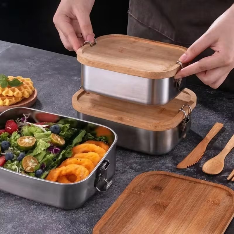 튼튼한 304 스테인리스 스틸 소재의 도시락통, 대나무 - Food Storage Meals 리뷰 및 가격