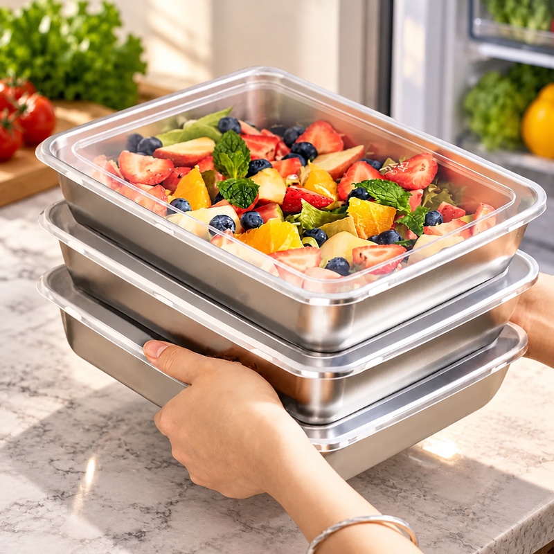 투명 뚜껑이 있는 3종 스테인리스 스틸 식품 보관 세트 - Food Storage Meals 리뷰 및 가격