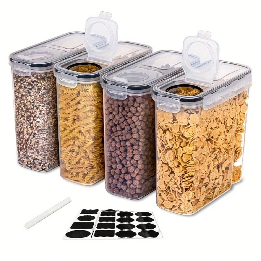 밀폐형 시리얼 및 건조 식품 보관 용기 4개 세트 -  - Food Storage Meals 리뷰 및 가격