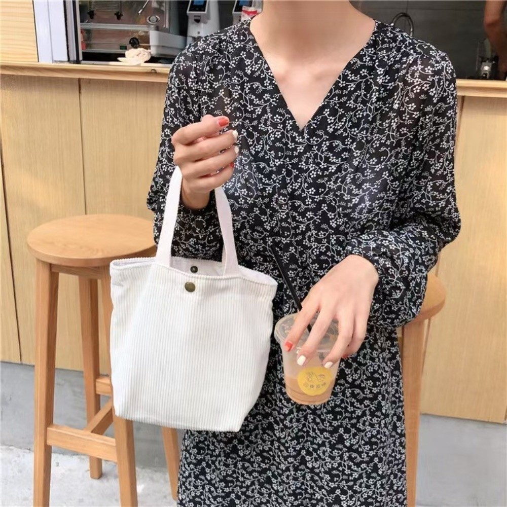 트렌디한 코듀로이 런치백 면직물 음식 보관 가방 핸드백 - Food Storage Bag 리뷰 및 가격