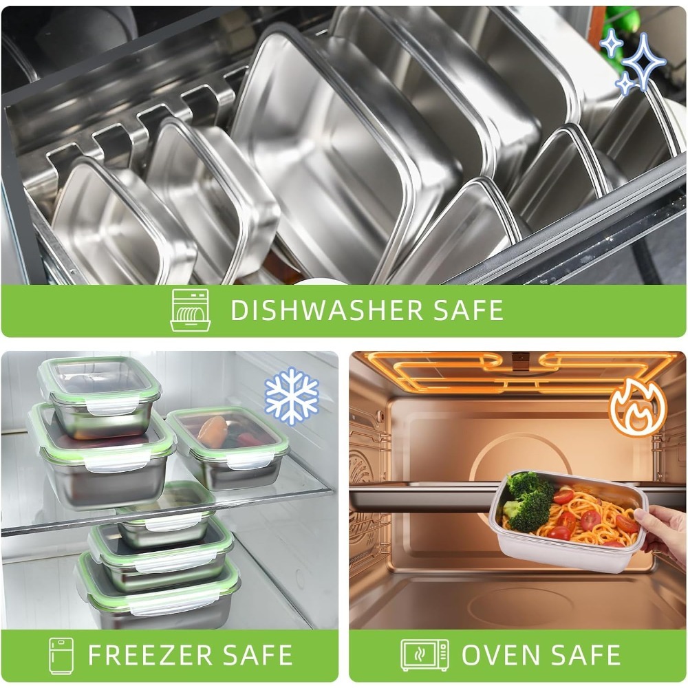1/3 피스 식품 보관 용기 세트 식품 등급 304 스 - Food Storage Oven Safe 리뷰 및 가격