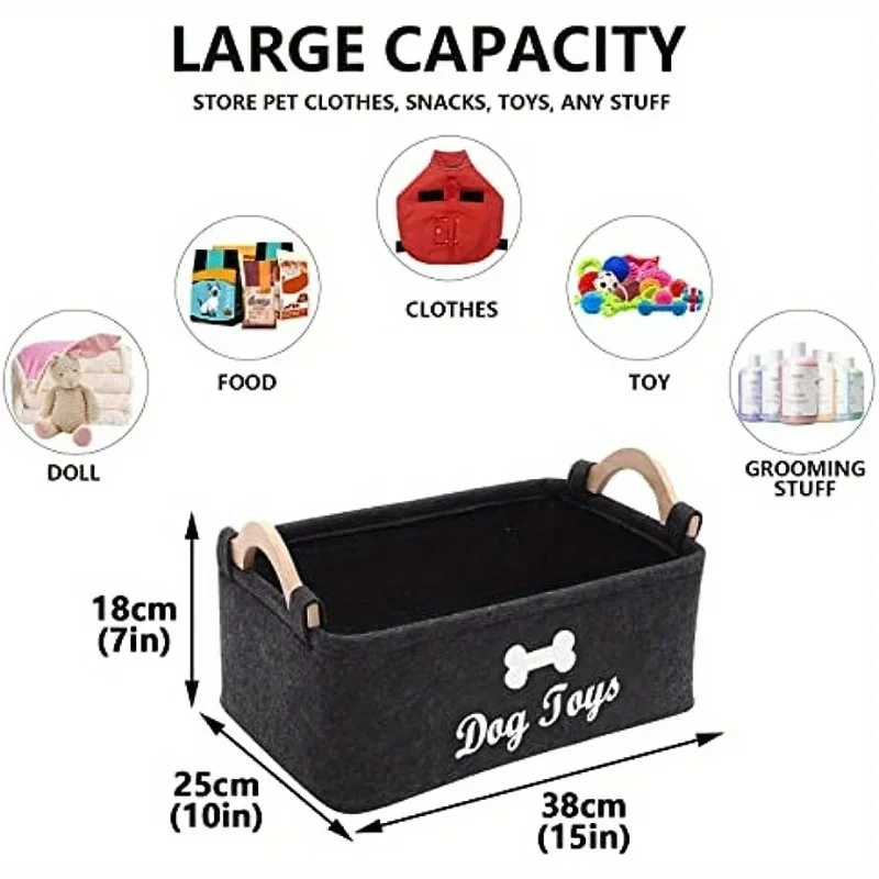 1pc 펠트 애완 동물 장난감 상자, 개 장난감 상자, - Food Storage With Dividers 리뷰 및 가격