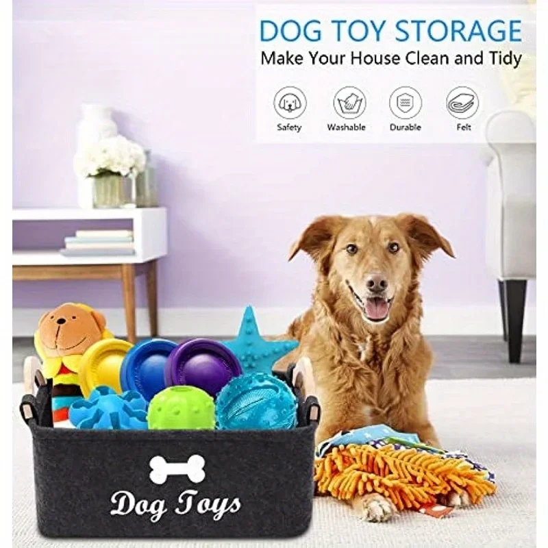 1pc 펠트 애완 동물 장난감 상자, 개 장난감 상자, - Food Storage With Dividers 리뷰 및 가격